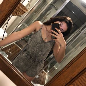 Size Small Acid-Wash Forever 21 Grey Romper